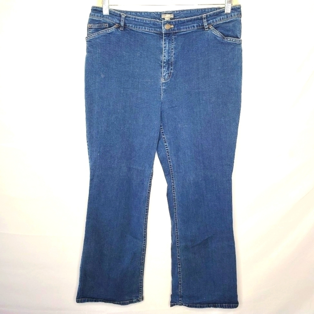 J. Jill Hi-rise Plus Size Flare Leg Jeans 16 Stretch Medium Wash Denim